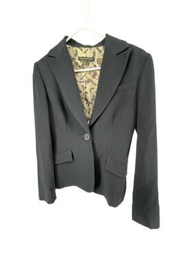 Sandra Angelozzi Black Single Button Blazer Dress Pant Suit Women's Size 34/XS